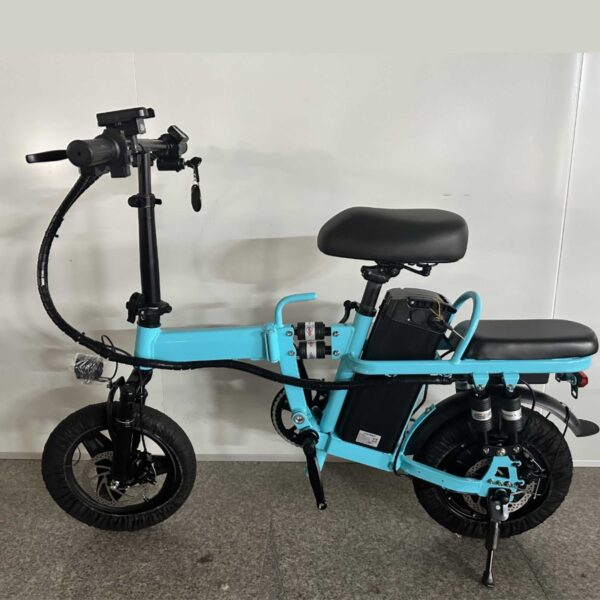 A9 Electric Bike (eBike), 48V/14Ah Li-ion Battery, 500W Motor, 80KM Max Range, 20MPH, 14" Tires, 110KG Max Load, Disc Brakes, Lights, Alarm, Suspension, Foldable, Phone Holder, LED Display, Black - Powerful, Safe & Convenient! - Image 6