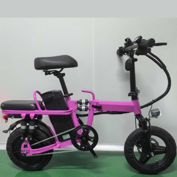 A9 Electric Bike (eBike), 48V/14Ah Li-ion Battery, 500W Motor, 80KM Max Range, 20MPH, 14" Tires, 110KG Max Load, Disc Brakes, Lights, Alarm, Suspension, Foldable, Phone Holder, LED Display, Black - Powerful, Safe & Convenient! - Image 7