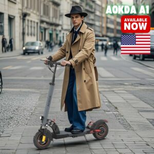 Aokda A1 Foldable Electric Scooter – 250W/800W Motor, 48V 10AH Battery, 45Km/h, Dirt Tires