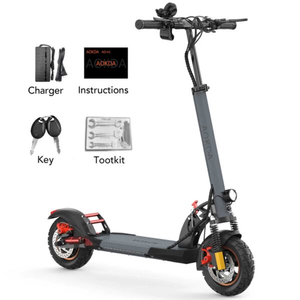 Aokda A1 Foldable Electric Scooter – 250W/800W Motor, 48V 10AH Battery, 45Km/h, Dirt Tires - Image 4