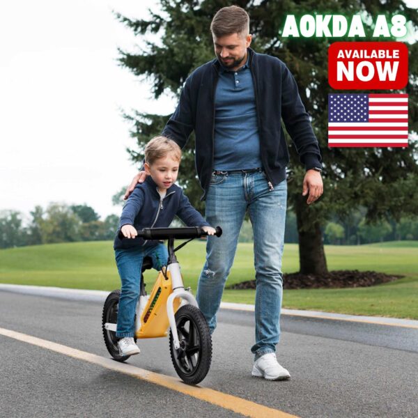 Aokda K8 Kids Balance eBike – 180W Motor, 12” Tires, Bluetooth Speaker, LED Lights