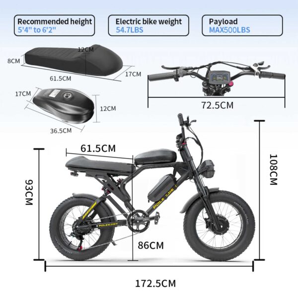 BLJ-F4 High-Performance Electric Bike | Fat Tire, 60KM/h, Dual Suspension, Remote control lock and burglar alarm for added security - Image 5