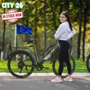 ORLMS City 26 Electric Bike – 500W Motor, 48V 15Ah Battery, 45KM/H Max Speed, 26x1.75 Tires, 5-Speed Gears, Suspension Fork, Urban Commuter eBike, CE & UL Tested!