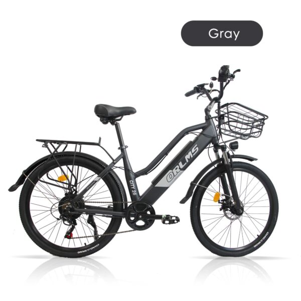 ORLMS City 26 Electric Bike – 500W Motor, 48V 15Ah Battery, 45KM/H Max Speed, 26x1.75 Tires, 5-Speed Gears, Suspension Fork, Urban Commuter eBike, CE & UL Tested! - Image 2