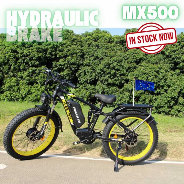 ORLMS Finder 26 Electric Bike – 52V 3000W Dual Motor, 26"x4.0 Fat Tire, 52V 25Ah Battery, 62KM/H Top Speed, Full Suspension, Hydraulic Disc Brakes, 7-Speed Gears