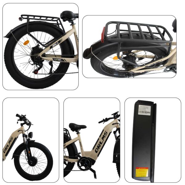 ORLMS MN-6 Dual Motor 3000W Peak Electric Bike – 52V 23Ah Battery, 26x4.0 Fat Tires, 62KM/H Max Speed, Hydraulic Disc Brakes, Full Suspension, 7-Speed Gears, UL & CE Tested! - Image 5