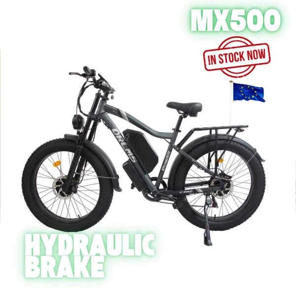 ORLMS MX500 Dual Motor 3000W Peak Electric Bike – 52V 25Ah Battery, 26x4.0 Fat Tires, 62KM/H Max Speed, Hydraulic Disc Brakes, Full Suspension, 7-Speed Gears, UL & CE Tested!