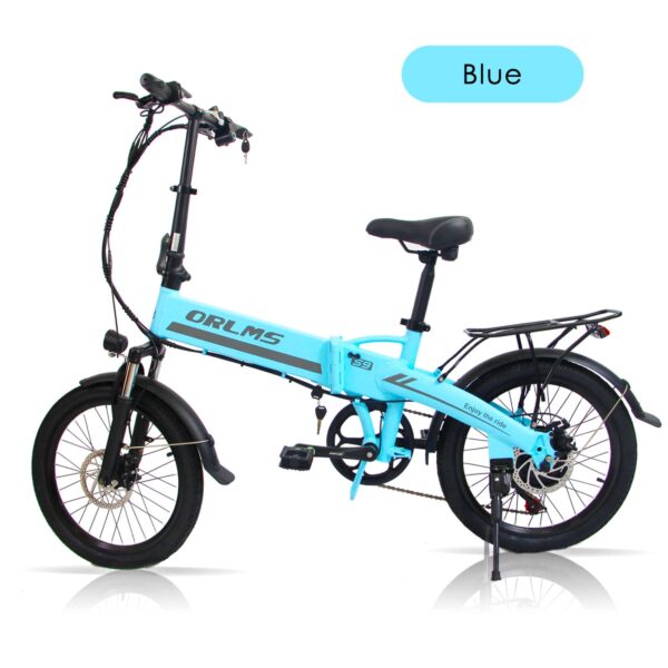 ORLMS S9 Compact Electric Bike – 48V 500W Motor, 13Ah Battery, 20x1.95 Tires, 35KM/H Max Speed, 5-Speed Gears, Lightweight Commuter eBike, CE & UL Tested! - Image 4