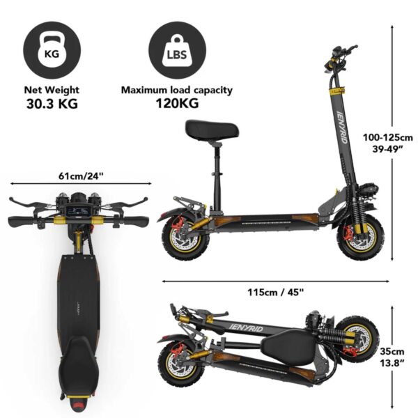 iENYRID ES6 Dual Motor Electric Scooter – 2000W Power, 48V 20.8AH Battery, 55Km/h, Enhanced Suspension - Image 4