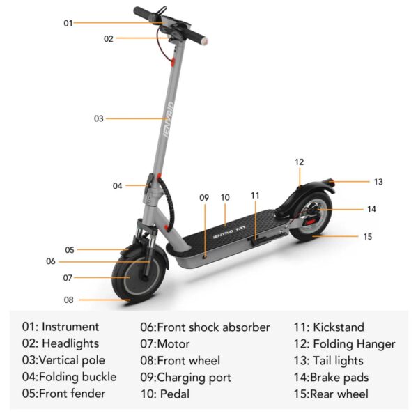 iENYRID M1 Electric Scooter – 500W Motor, 36V 12.5AH Battery, 35Km/h Speed, Honeycomb Tires, App Connectivity - Image 7