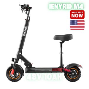 iENYRID M4 Electric Scooter – 600W Motor, 48V 10Ah Battery, 45km/h Max Speed, 30km Range, Off-Road Pneumatic Tires, 150kg Load Capacity