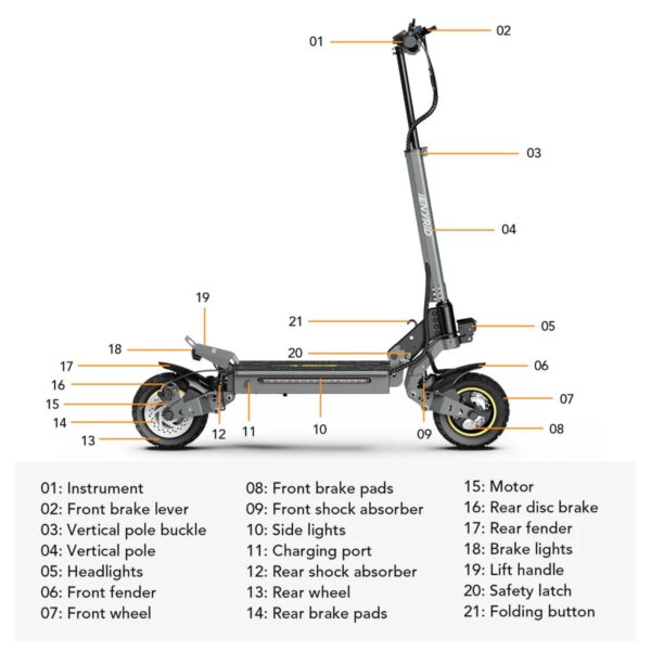 iENYRID S1 Electric Scooter – 800W Motor, 48V 15AH Battery, 45Km/h Speed, Hydraulic Suspension, Dual Disc Brakes - Image 5