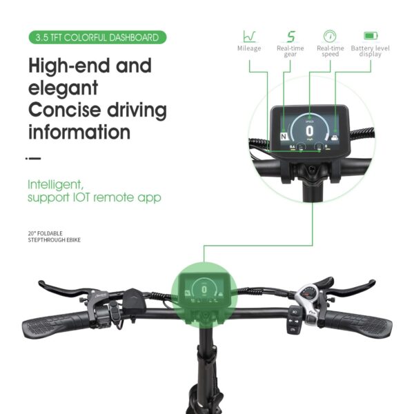 A1 Foldable Fat Tire eBike – 750W Power, 90km Range, 26x4" Tires, Hydraulic Brakes, 48V 20AH Battery - Image 3