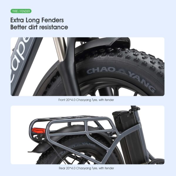 A1 Foldable Fat Tire eBike – 750W Power, 90km Range, 26x4" Tires, Hydraulic Brakes, 48V 20AH Battery - Image 4
