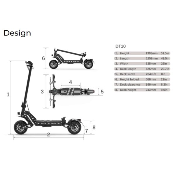 DT10 Electric Scooter – 48V 15Ah | 1000W Motor | High-Performance Urban Commuter - Image 12