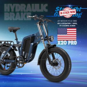 X20Pro 1000W Dual Suspension Fat Tire Electric Bike with 48V 20AH Battery