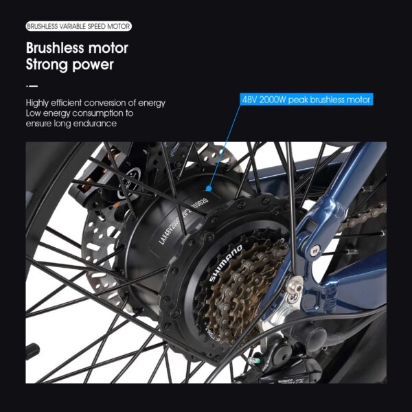 X20Pro 1000W Fat Tire eBike – Dual Suspension, 90km Range, 48V 20AH Battery - Image 4