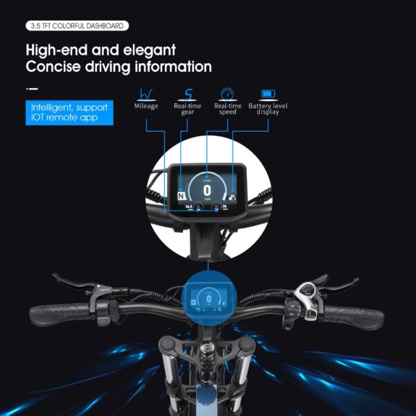 X20Pro 1000W Fat Tire eBike – Dual Suspension, 90km Range, 48V 20AH Battery - Image 2